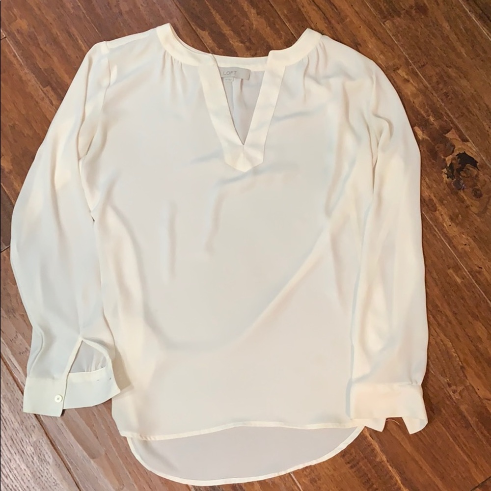 Loft split neck blouse